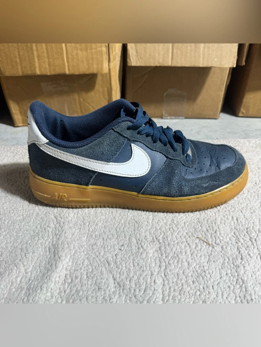 Nike Air Force 1 Shoes Mens 9.5 07 LV8 Armory Navy Summit White Lace Up Sneakers
